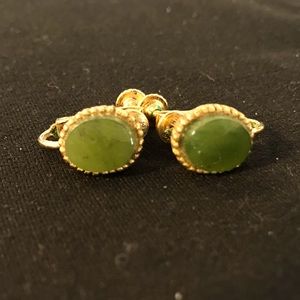 Vintage jade clip earrings